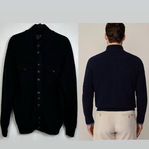 Tulliano Men's Wool Black Button-Up Cardigan Sweater Size L